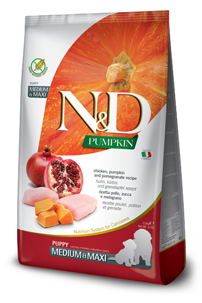 N&D Pumpkin Puppyvoeding - Medium&Maxi - Kip & Granaatappel